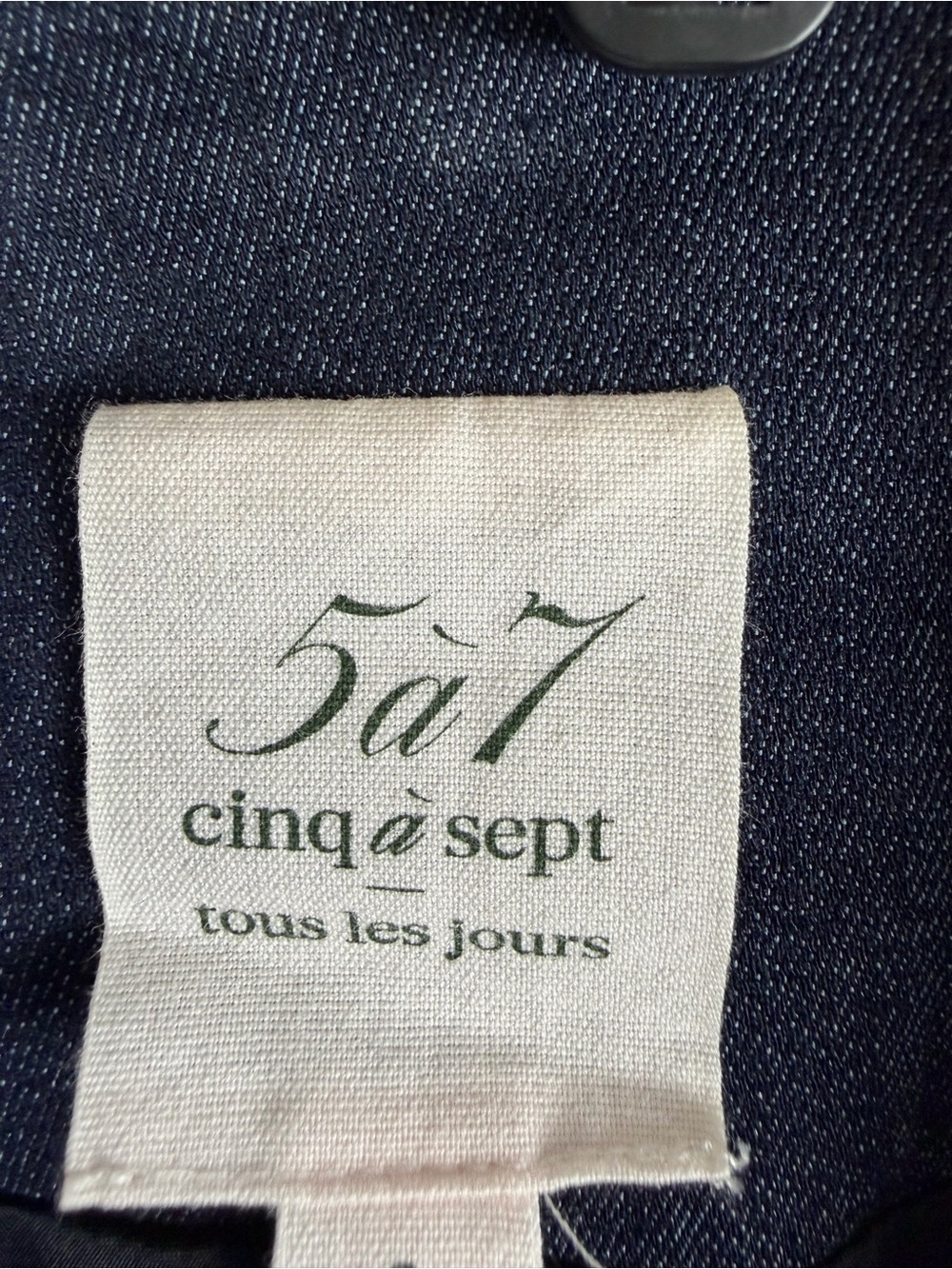 Cinq a Sept NWOT “Khloe” Women's Denim Mixed Media Indigo Jacket Size 2. - Picture 3 of 16